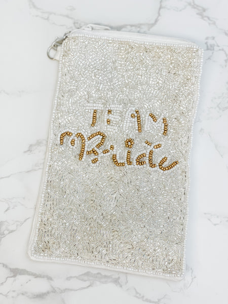'Team Bride' Beaded Phone Crossbody