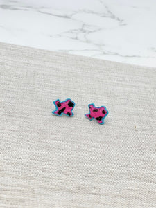 State Of Texas Hot Pink Leopard Stud Earrings