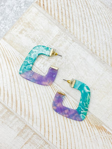 Acrylic Square Hoop Earrings