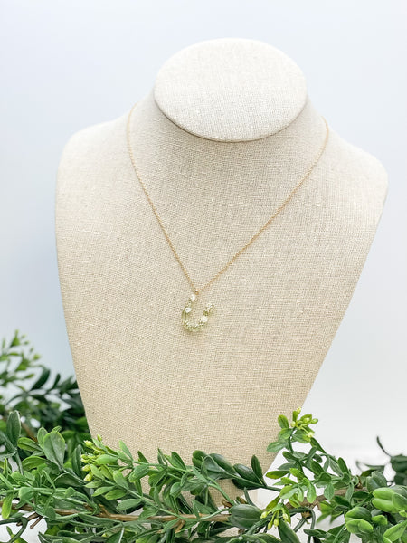 Flower Initial Pendant Necklaces