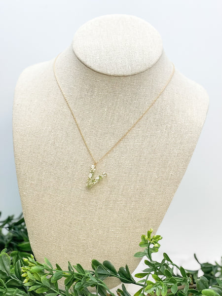 Flower Initial Pendant Necklaces