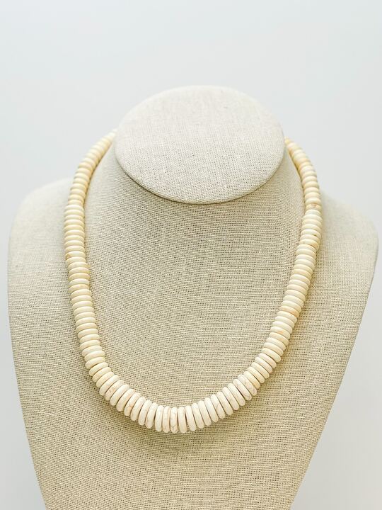 Western Ivory Stone Disc Necklace