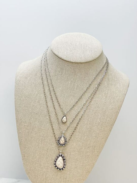 Western Teardrop Multilayer Pendant Necklaces