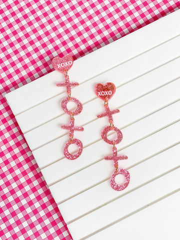 Acrylic 'XOXO' Dangle Earrings