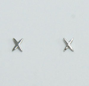 Shiny X Post Stud Earrings