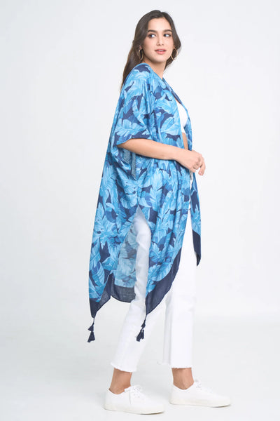 Palm Leaf Print Kimono