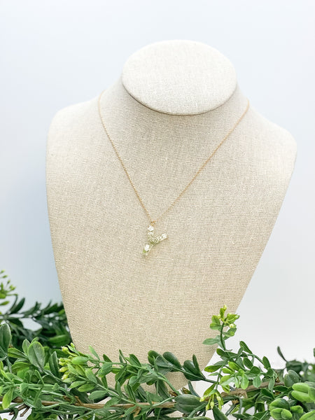 Flower Initial Pendant Necklaces