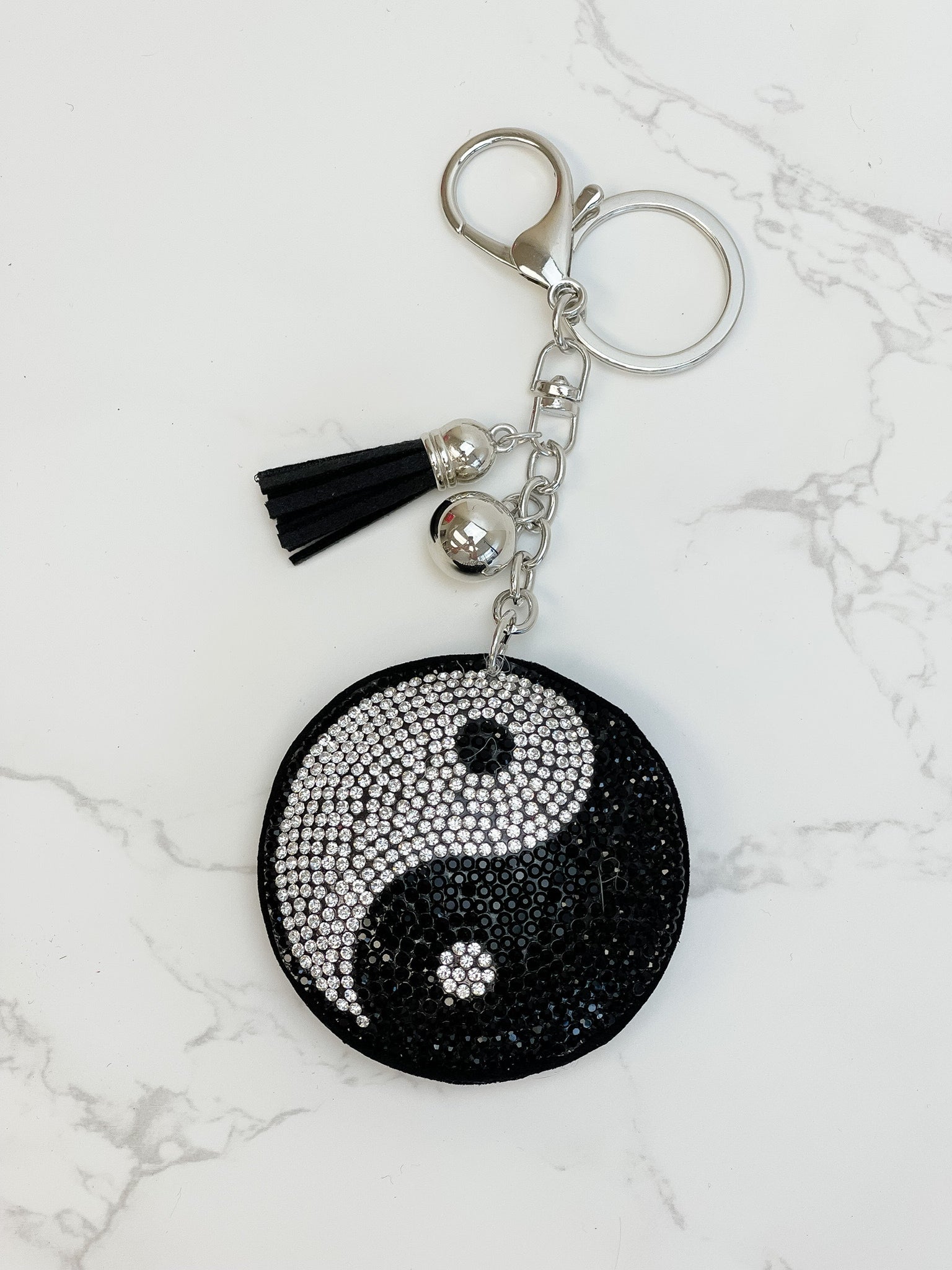 Glitzy Rhinestone Yin Yang Key Chain