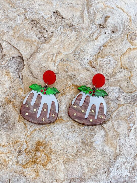 Acrylic Holiday Bundt Cake Dangle Earrings