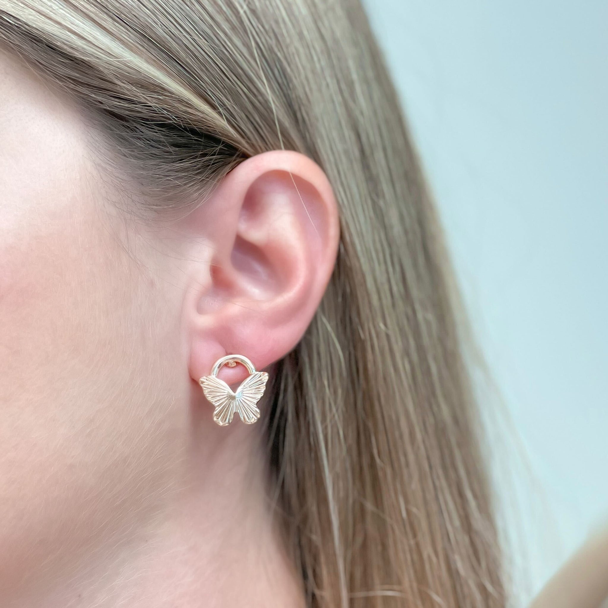 Golden Butterfly Post Earrings