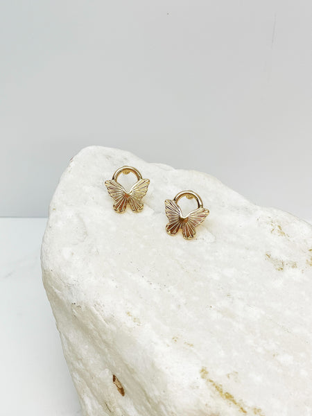 Golden Butterfly Post Earrings