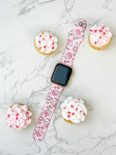 Valentine Sweets Printed Silicone Smart Watch Band