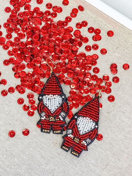 Gnome Seed Bead Dangle Earrings