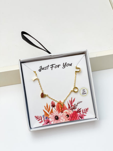 'I Heart You' Sentiment Chain Necklaces