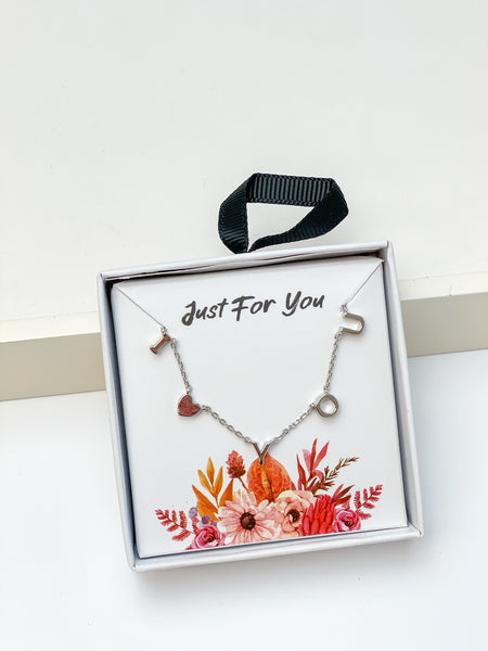 'I Heart You' Sentiment Chain Necklaces