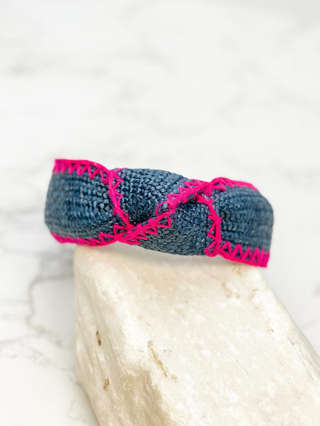 Stitched Raffia Knotted Headbands