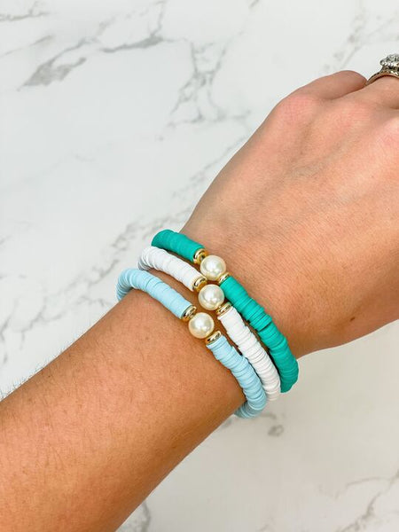 Gradient Pearl Stretch Bracelet Sets
