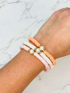 Gradient Pearl Stretch Bracelet Sets