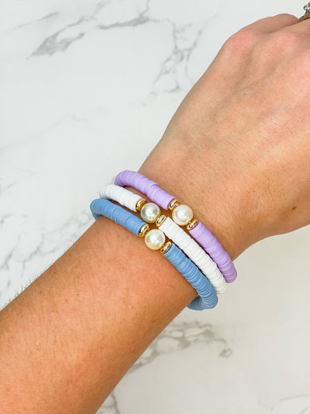 Gradient Pearl Stretch Bracelet Sets