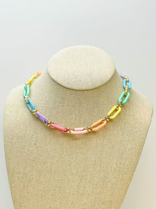 Pastel Rainbow Chunky Chain Necklace