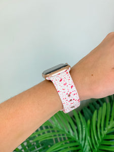 Terrazzo Heart Printed Silicone Smart Watch Band