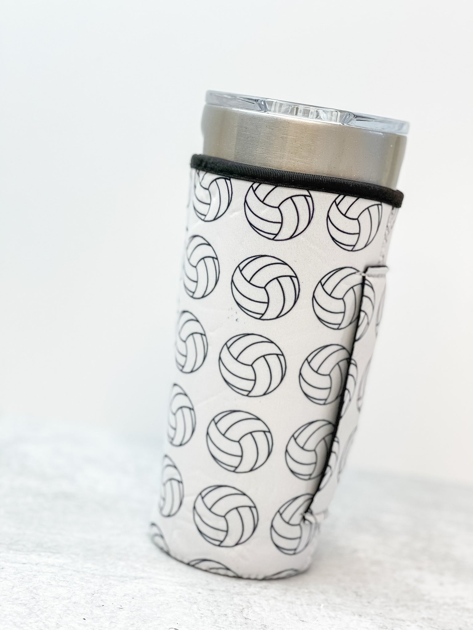 Insulated Cold Cup Sleeve with Handle - Volleyball